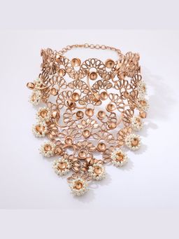 Suhani Pittie - Gold Toned Drape Crests Choker Necklace