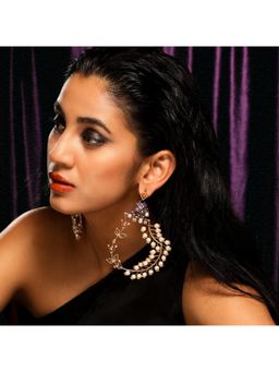 Suhani Pittie - Pearl Fern Gold Plated Earrings