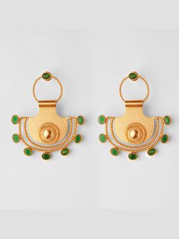 Suhani Pittie - Pankha Green Crystals Drop Earrings