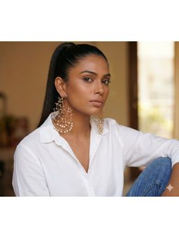 Suhani Pittie - Ice Empress Pearl Fern Earrings