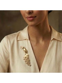 Suhani Pittie - Gold Peacock Brooch