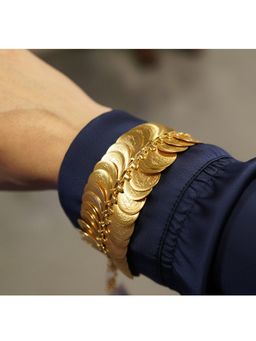 Suhani Pittie - 22K Gold Plating Kasu Cuff Bracelet