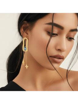 Suhani Pittie - Gilded Sky Blue Dangle Earrings