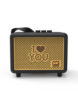 DECIWOOD - Unplugged 35W Wooden Body, 4500 mAh Battery, 7-8 Hrs Play Time, Bluetooth Speaker-Black