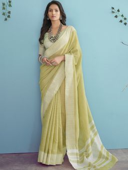 Varanga - Green Urban Pallu Woven Design Handloom Saree with Unstitched Blouse