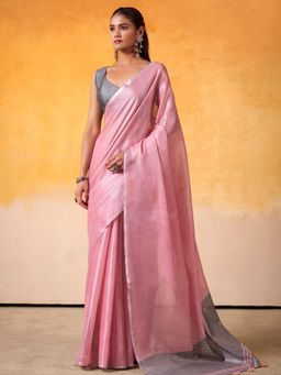 Varanga - Pink Urban Pallu Woven Design Saree with Unstitched Blouse
