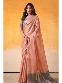 Varanga - Peach Urban Pallu Saree with Unstitched Blouse
