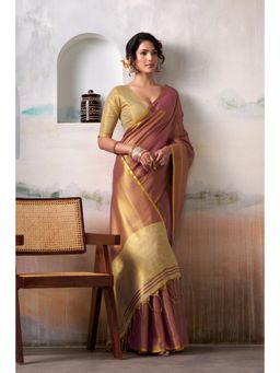 Varanga - Mauve Urban Pallu Woven Design Saree with Unstitched Blouse