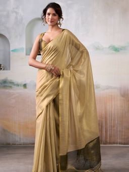Varanga - Bronze Urban Pallu Woven Design Saree with Unstitched Blouse