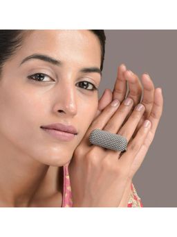 Designbox - Oxidised Silver Statement Finger Ring