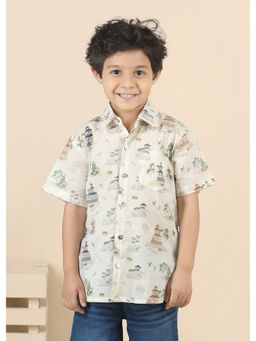 RATAN JAIPUR - Zen Temple Cotton Cream Shirt