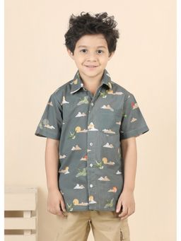 RATAN JAIPUR - Rising Sun Cotton Grey Shirt