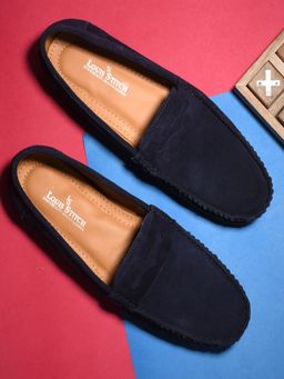 Louis Stitch - Italian Tortilla Blue Suede Plain Loafers for Men