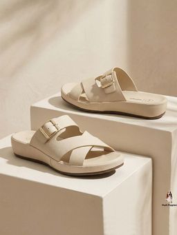 Hush Puppies - Off White Open Toe Sandals