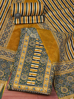 Biba - Green Cotton Unstitched Dress Material