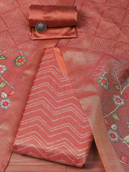 Biba - Peach Tissue Unstitched Dress Material