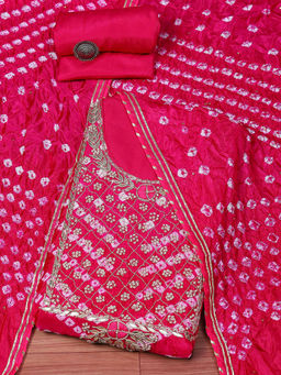 Biba - Pink Silk Blend Unstitched Dress Material