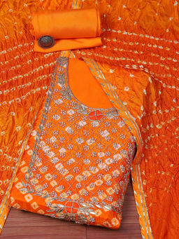 Biba - Yellow Silk Blend Unstitched Dress Material