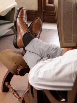 Louis Stitch - Men Russet Tan Comforter Series Formal Oxfords