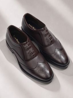 Louis Stitch - Men Brunette Brown Formal Brogues Lace-Up Shoes