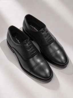 Louis Stitch - Men Jet Black Formal Oxfords