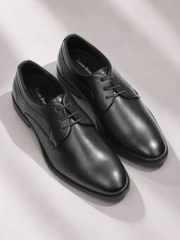 Louis Stitch - Men Jet Black Formal Derbies