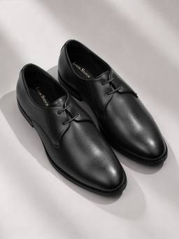 Louis Stitch - Men Jet Black Formal Derbies
