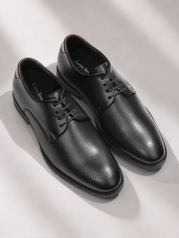 Louis Stitch - Men Jet Black Formal Derbies
