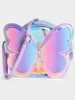 Mi Arcus - Holographic Butterfly Design Sling Bag -Purple & Pink