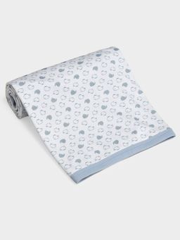 Mi Arcus - 100% Cotton Premium Soft Printed Blue Blanket for Kids (0-12 Months)