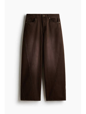 Buy H&M Men Brown Loose Wide Twisted-seam Jeans (28)
