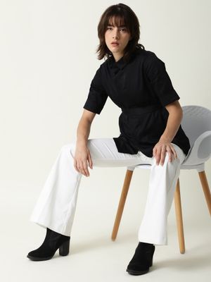RAREISM Black Solid Plain Top