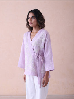 LABEL NAARITI - Lavender Manya Embroidered Top