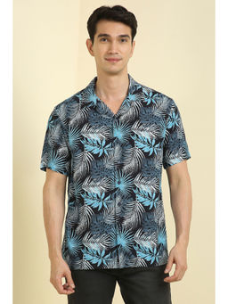 Allen Solly - Men Navy Print Half Sleeves Casual Shirt