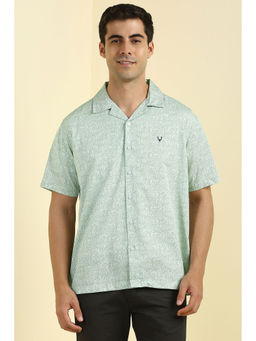 Allen Solly - Men Green Print Half Sleeves Casual Shirt
