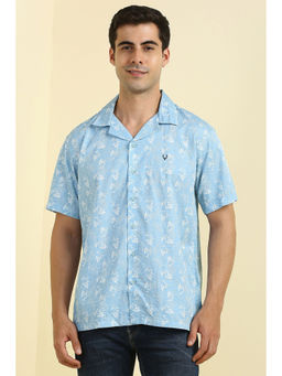 Allen Solly - Men Light Blue Print Half Sleeves Casual Shirt
