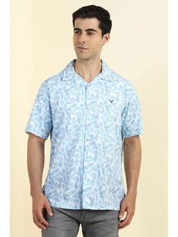 Allen Solly - Men White Print Half Sleeves Casual Shirt