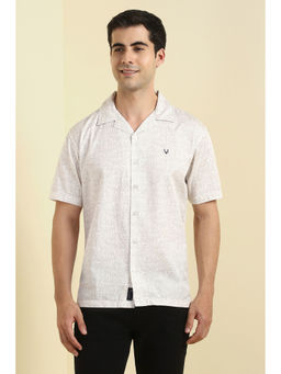 Allen Solly - Men White Print Half Sleeves Casual Shirt