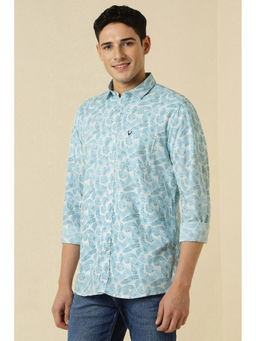 Allen Solly - Men Light Blue Print Full Sleeves Casual Shirt