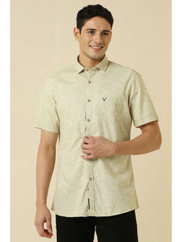 Allen Solly - Men Green Print Half Sleeves Casual Shirt