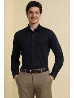 Allen Solly - Men Navy Slim Fit Solid Full Sleeves Formal Shirt