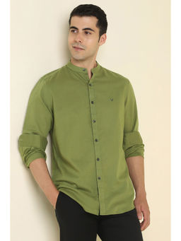 Allen Solly - Men Olive Textured Full Sleeves Casual Shirt
