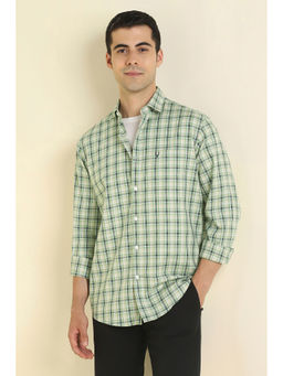 Allen Solly - Men Green Check Full Sleeves Casual Shirt