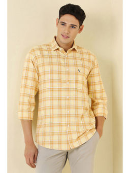 Allen Solly - Men Yellow Check Full Sleeves Casual Shirt