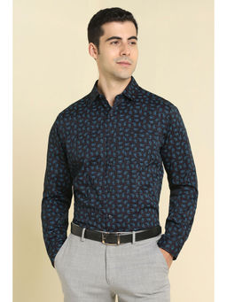 Allen Solly - Men Black Print Full Sleeves Formal Shirt