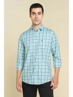 Allen Solly - Men Light Blue Check Full Sleeves Casual Shirt