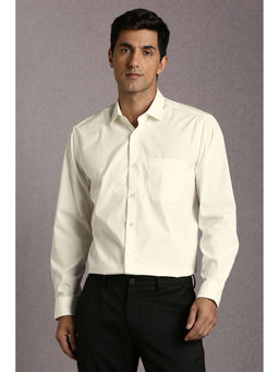 Louis Philippe - Men White Solid Full Sleeves Formal Shirt