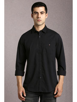 Louis Philippe - Men Black Solid Full Sleeves Casual Shirt