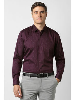 Peter England - Men Purple Full Sleeves Formal Shirt