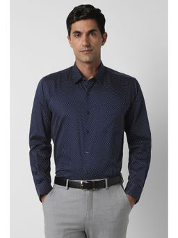 Peter England - Men Navy Full Sleeves Formal Shirt